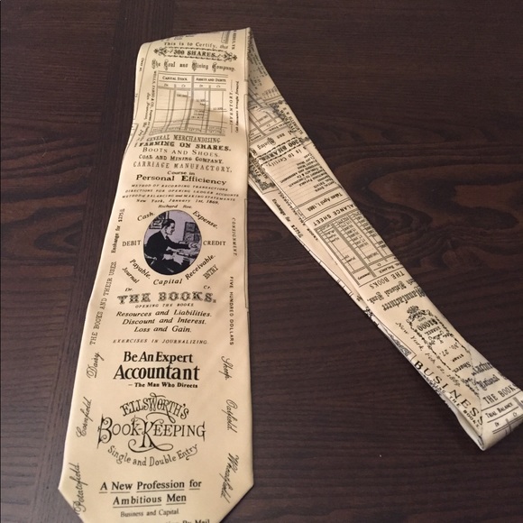 NWT 100% Silk Accountant Tie- Yellow/Gold - Picture 2 of 3